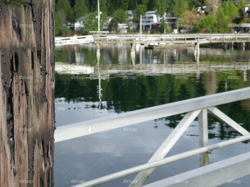 Reflections off the dock. Reflections off the dock of the bay