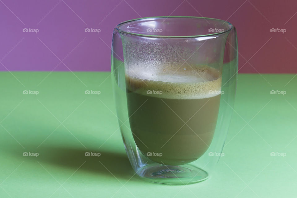 Glass with capuchino