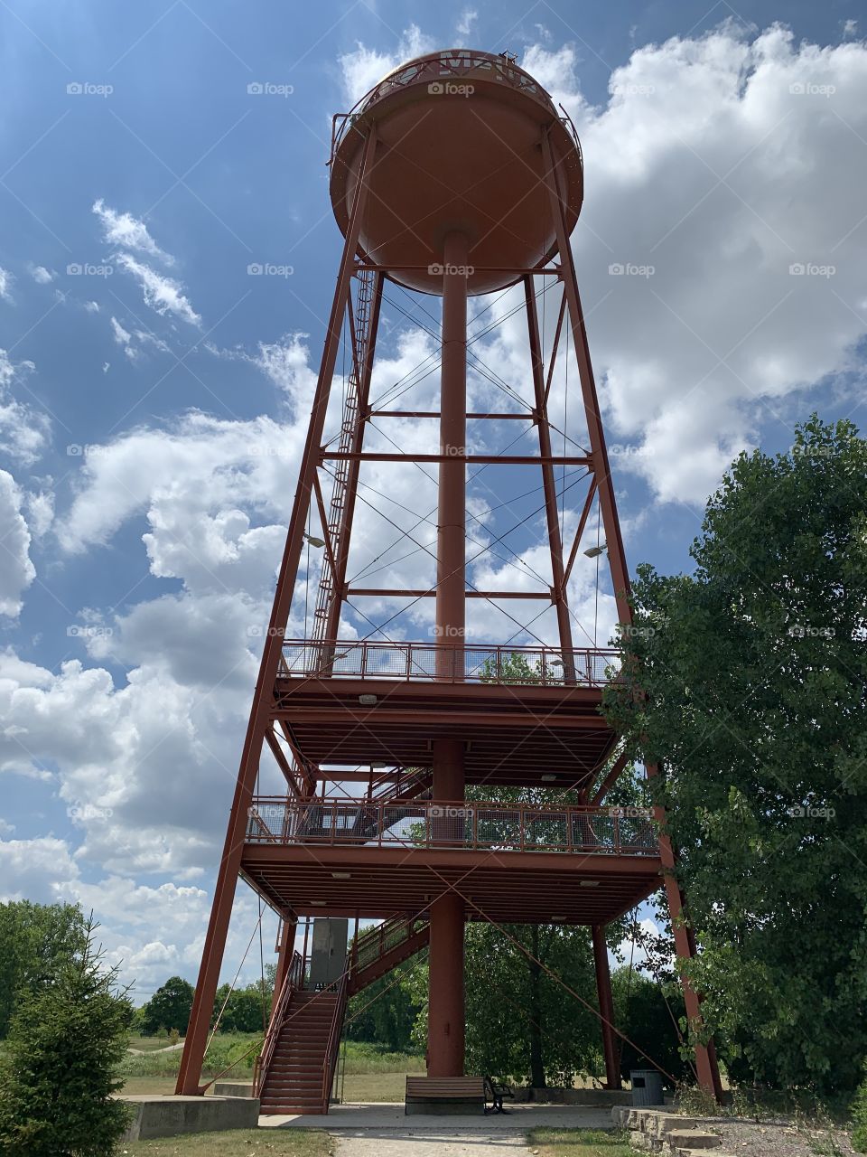 A tower with a viewing platform, which stands only minutes away from downtown. A bit of rural, in the city. 