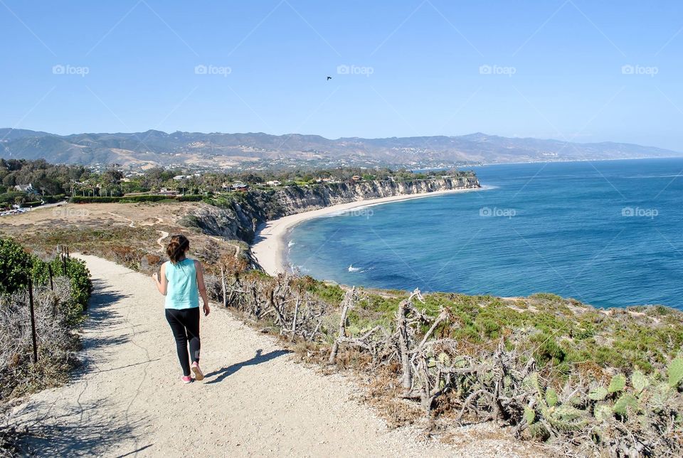 Walking along a Malibu path