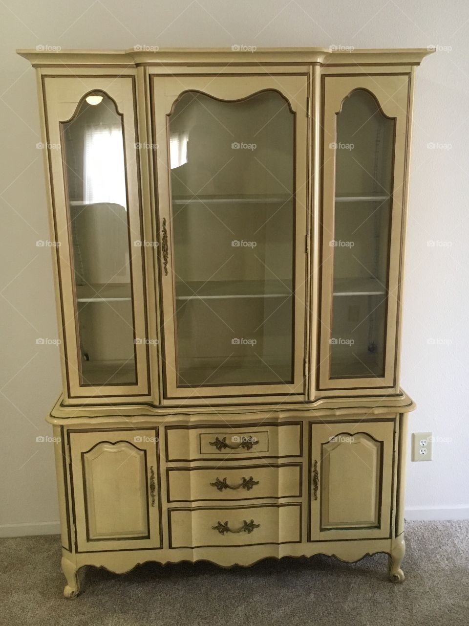 Antique hutch barren of any decoration