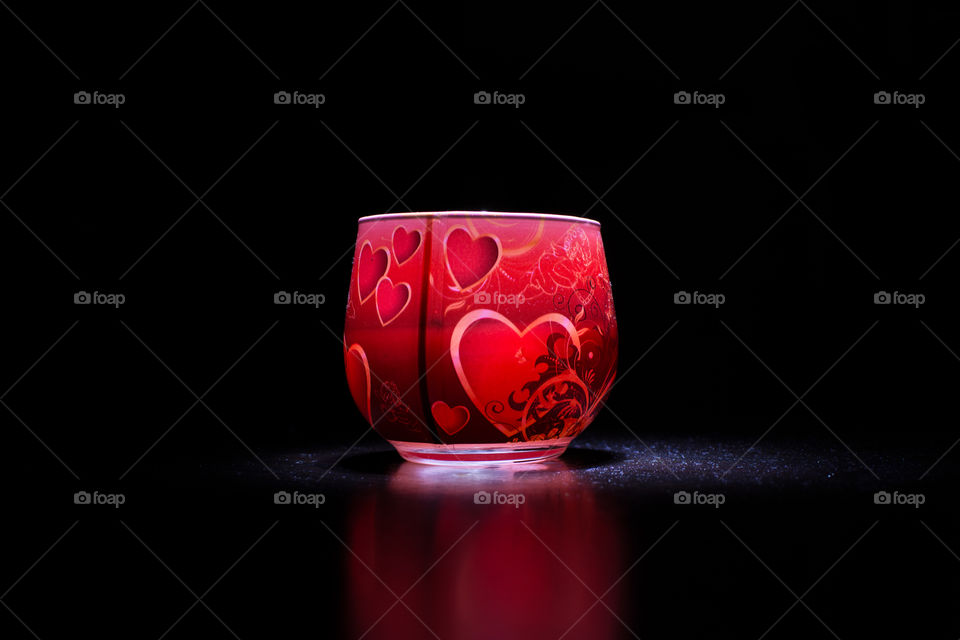 Decorative red candle glass cup