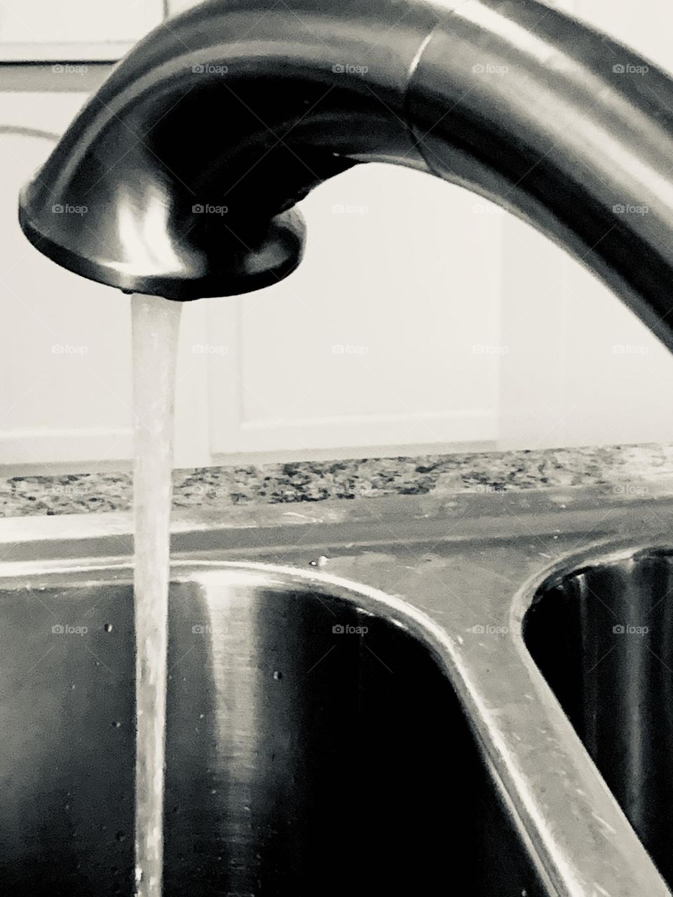 Running water B&w 