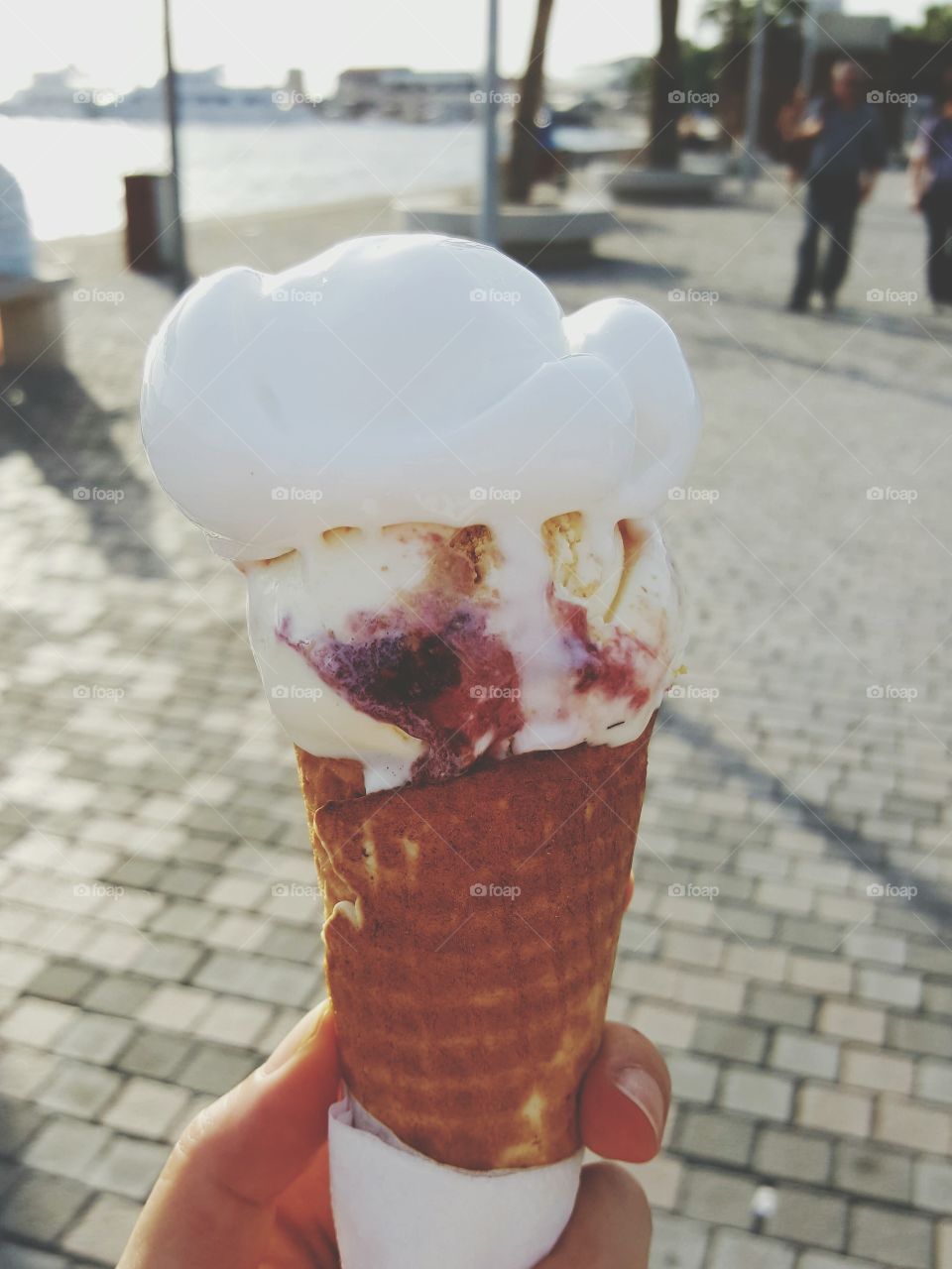 Melting ice cream cone