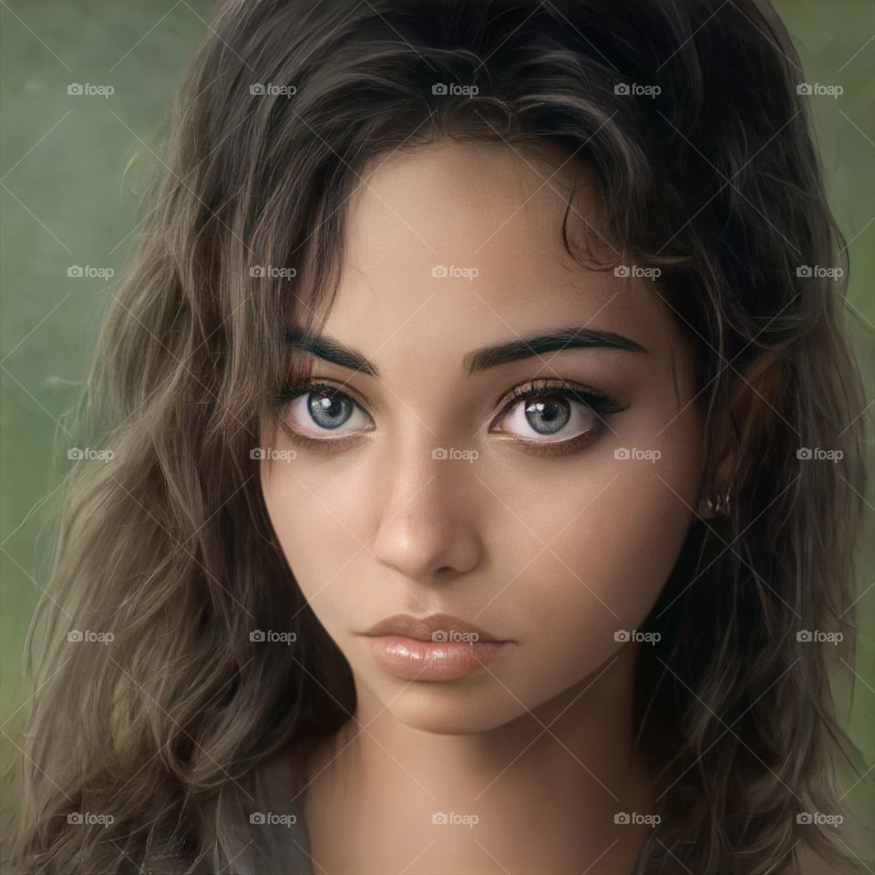 "3D image" portrait of a girl makeup.