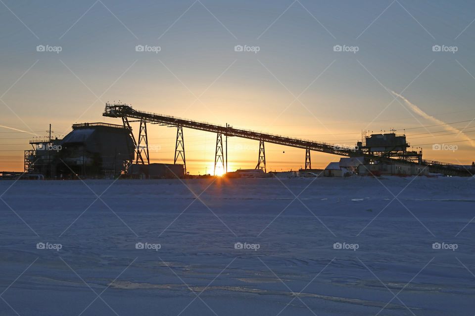 Water, No Person, Vehicle, Sunset, Industry