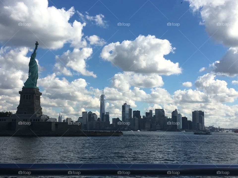 Statue of Liberty - New York Skyline