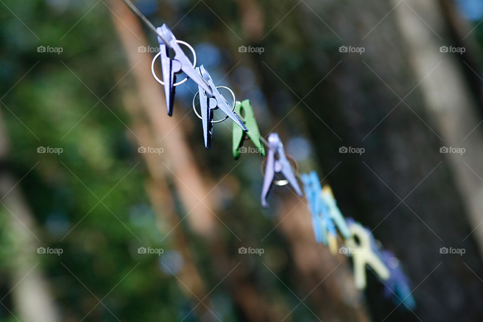 Colorful clothes pegs