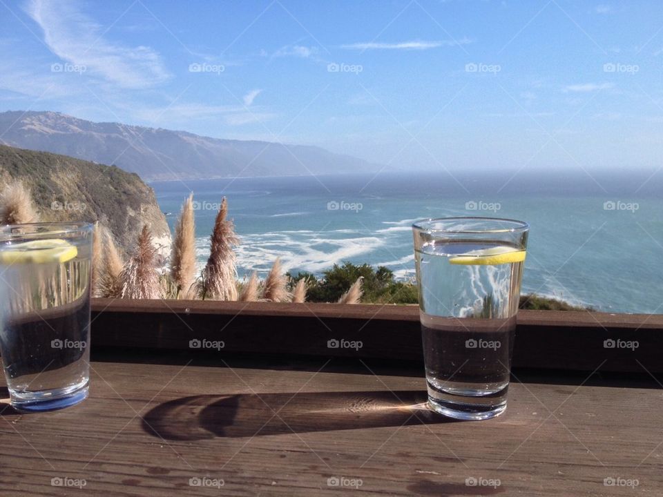 Having lunch on the Pacific Coast Highway