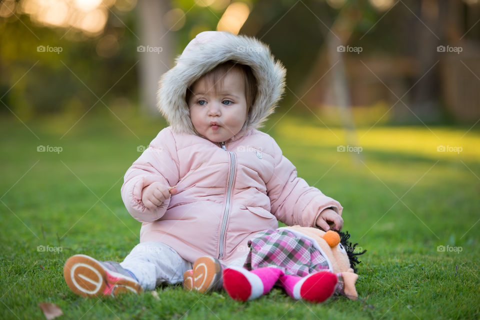 baby girl in winter coat