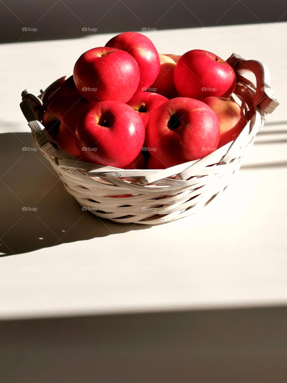 Red apples in a basket