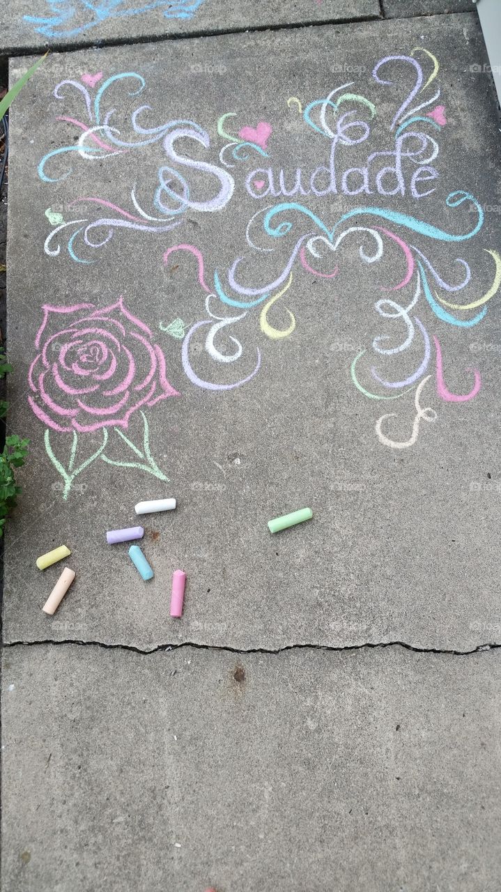 Saudade

meaning I miss you in Portugués