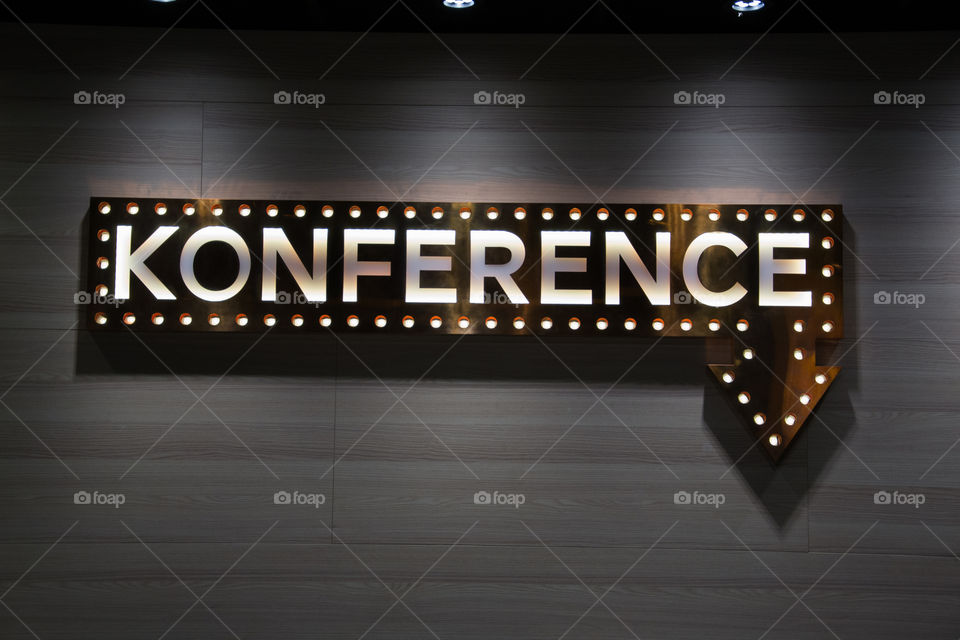 Conference sign in a hotel in Denmark.