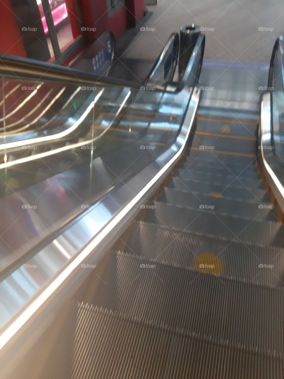 The escalator in a mall