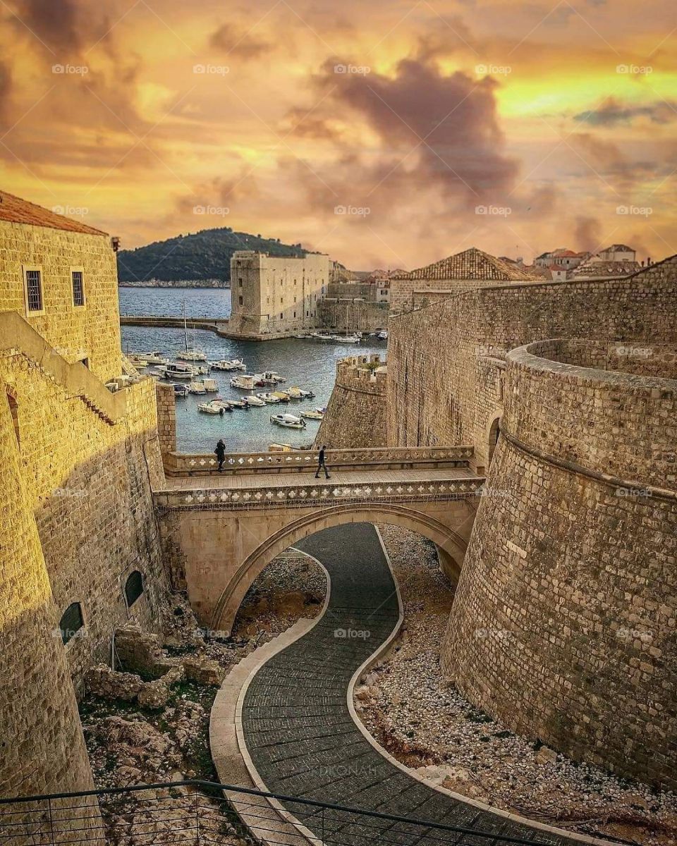 Dubrovnik city from Croatia Bridge
