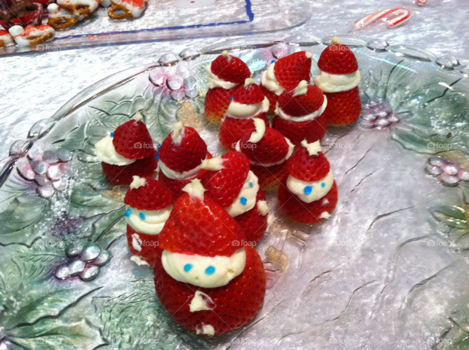 christmas dessert strawberries santa claus by kenglund