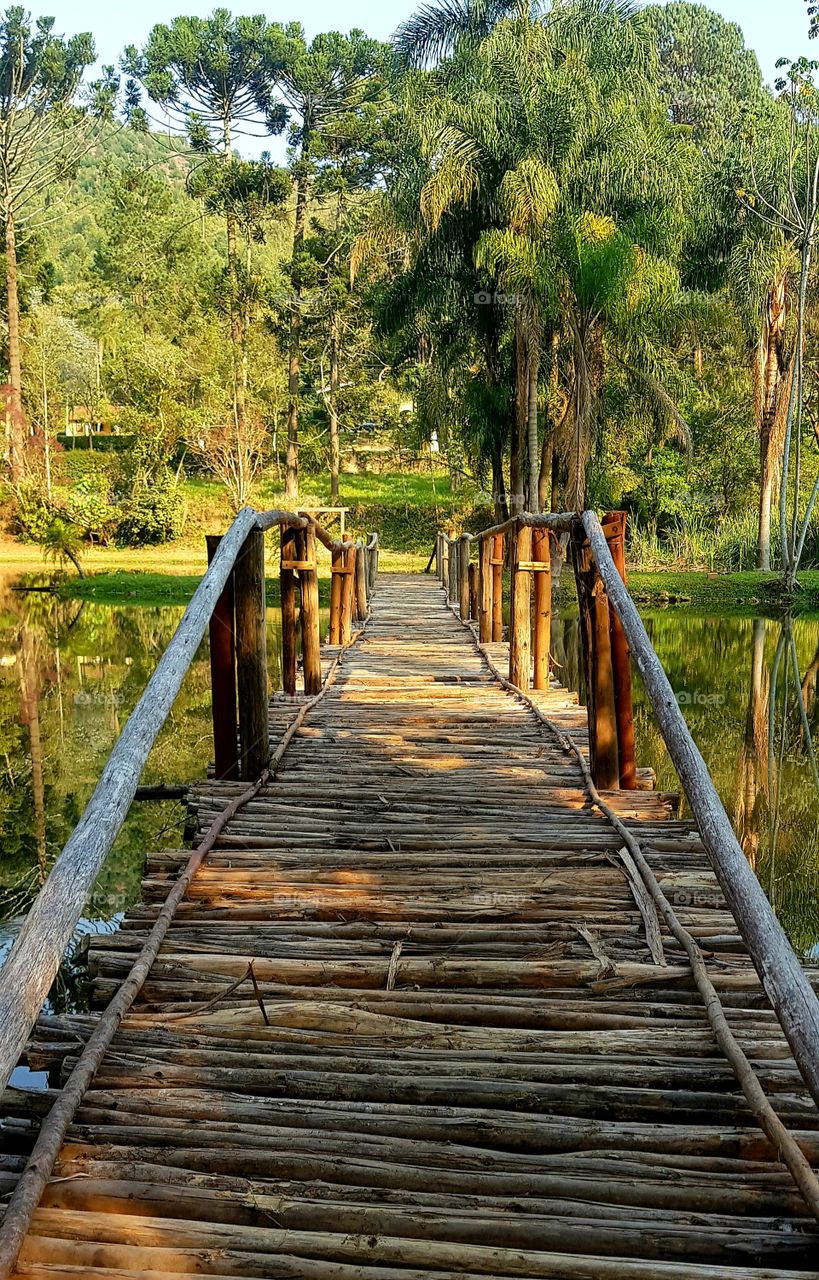 bridge - rustic bridge in the middle of the mountain