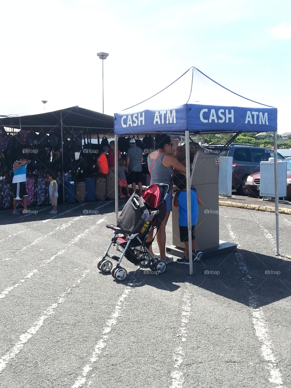 Anywhere ATM's. At a flea market where money can be easily accessible from a portable atm