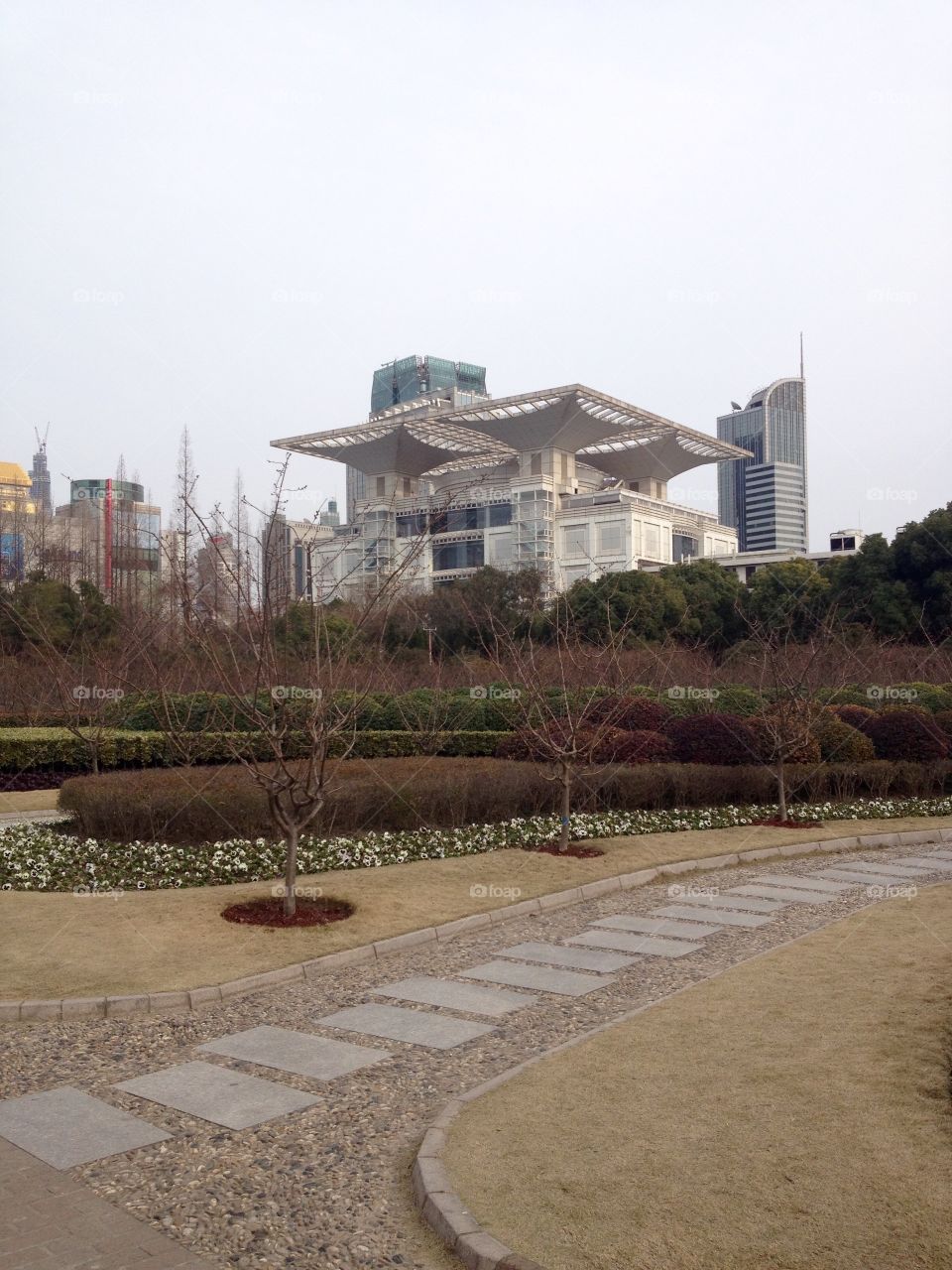 Autumn or Winter in Shanghai city center