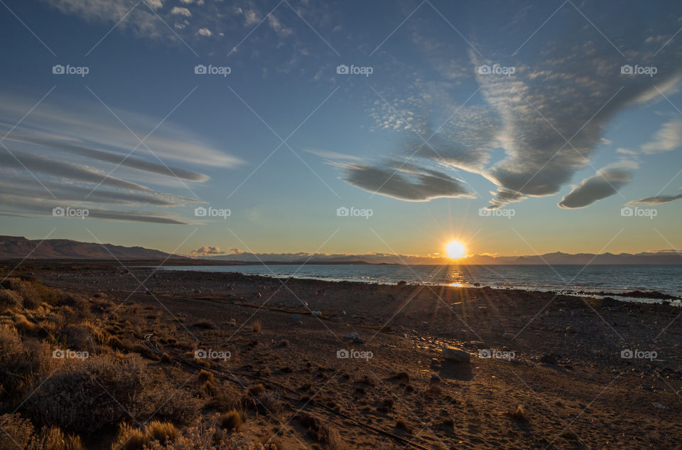 beautiful sunset in patagonia argentina