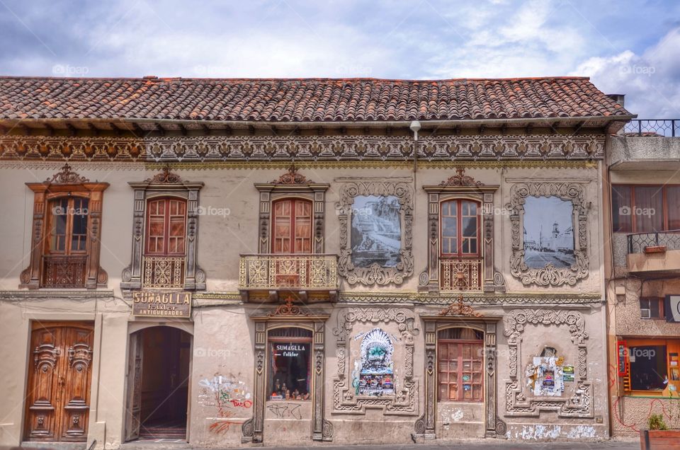 Old facade in Ecuador 