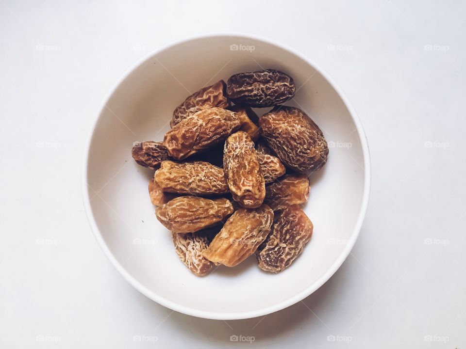 Bowl of dry dates