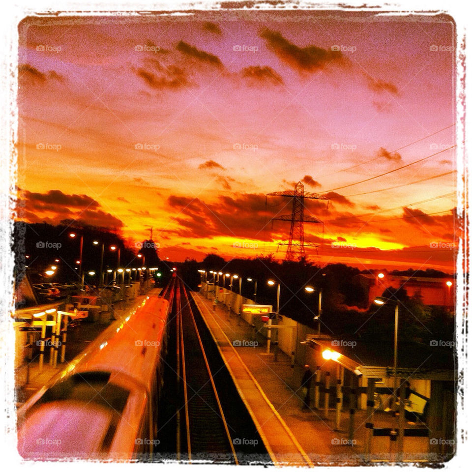 crayford station uk sunset train railway by Kelly76
