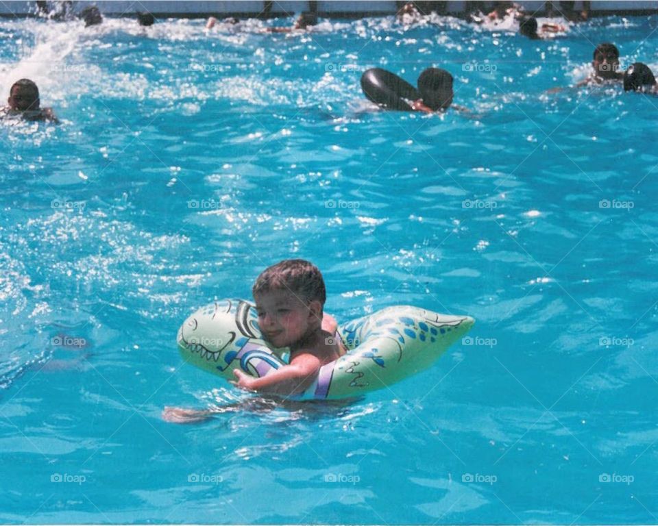 My son at the pool