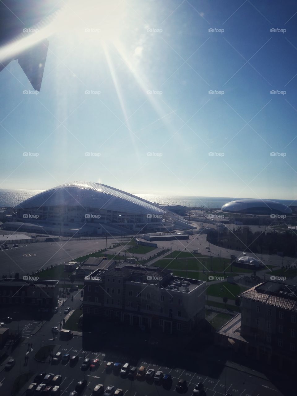 day sun bean view city town sea