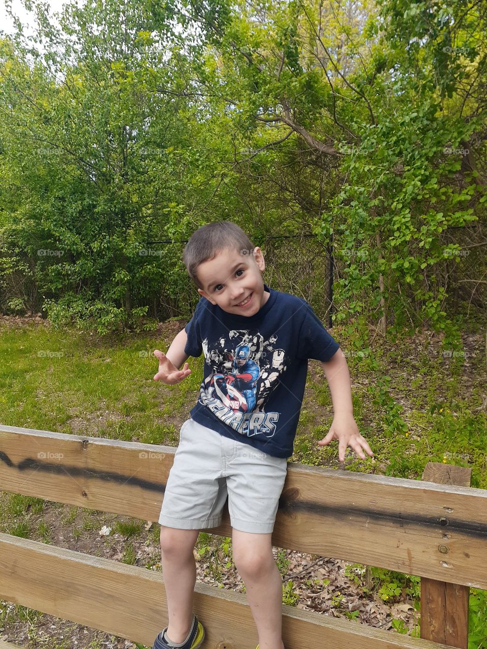 small boy enjoying his summer.