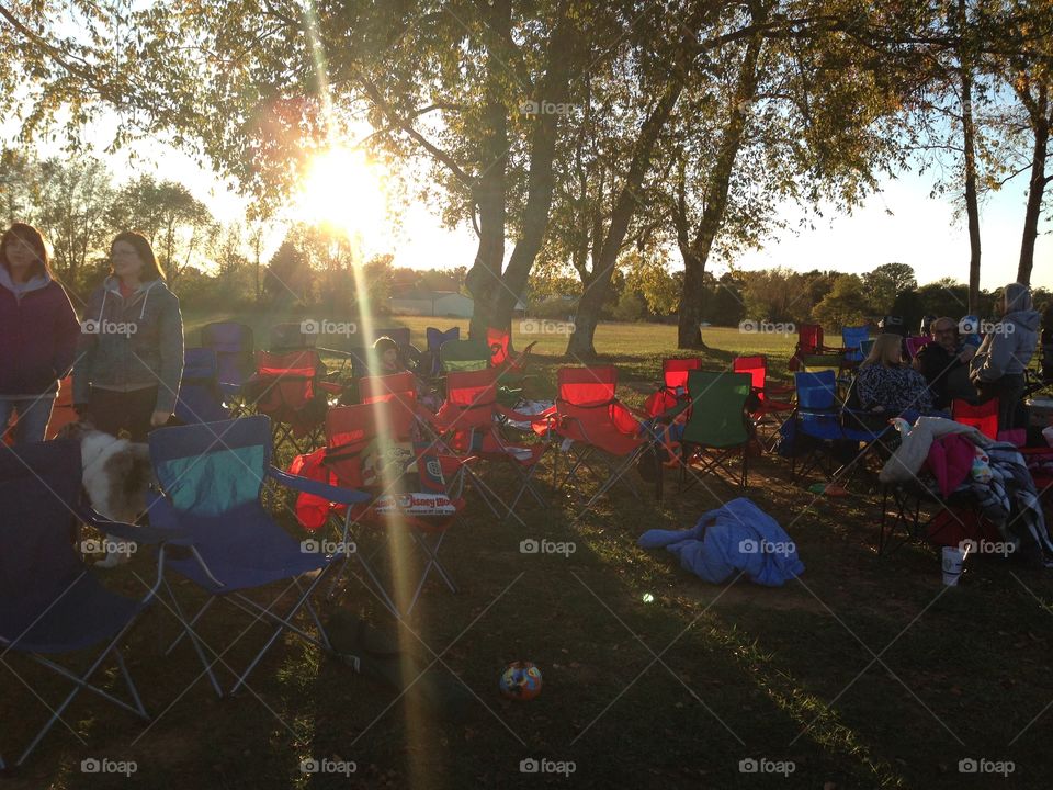 Camping chairs sunset