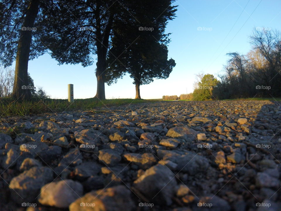 View of gravel stone at public park