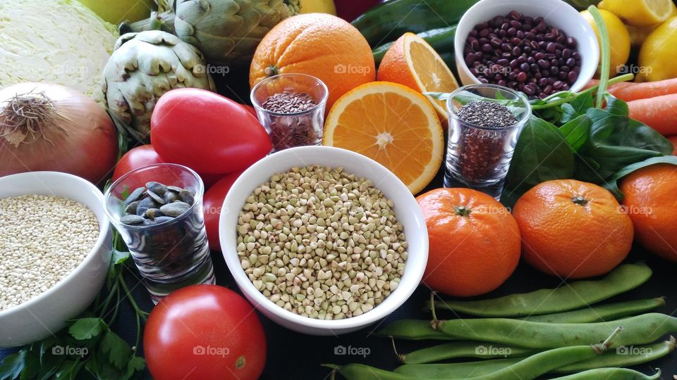 Fruta, verdura y semillas