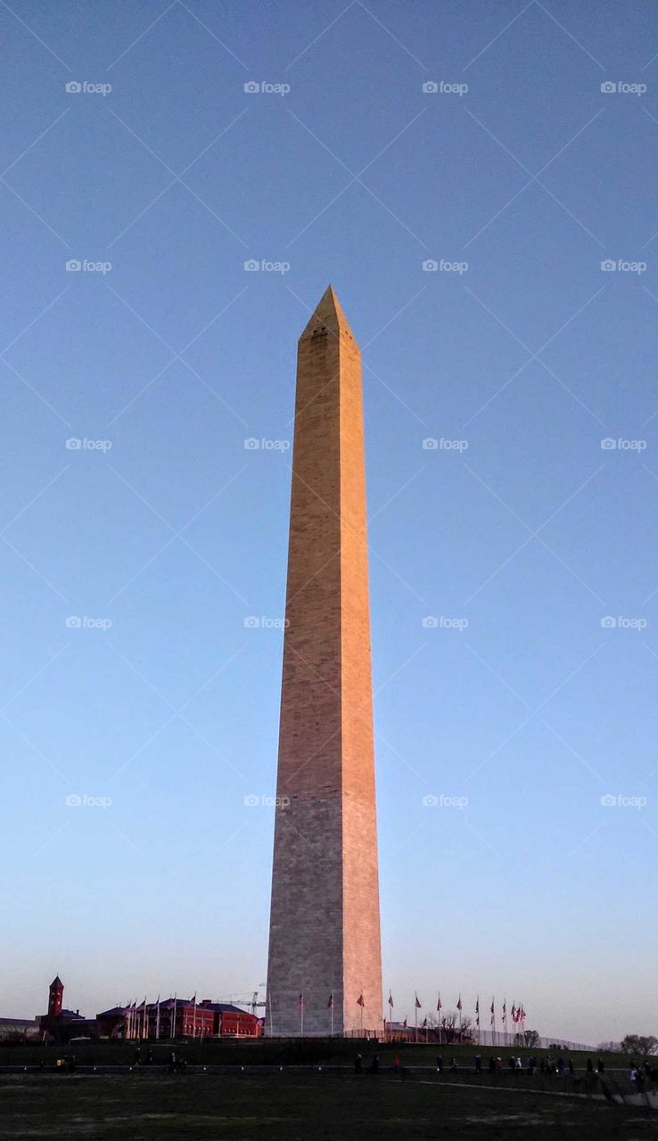 Sunset on the Washington Monument, Washington DC, USA