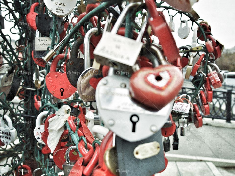Love locks, Moscow, Russia . Love locks, Moscow, Russia 