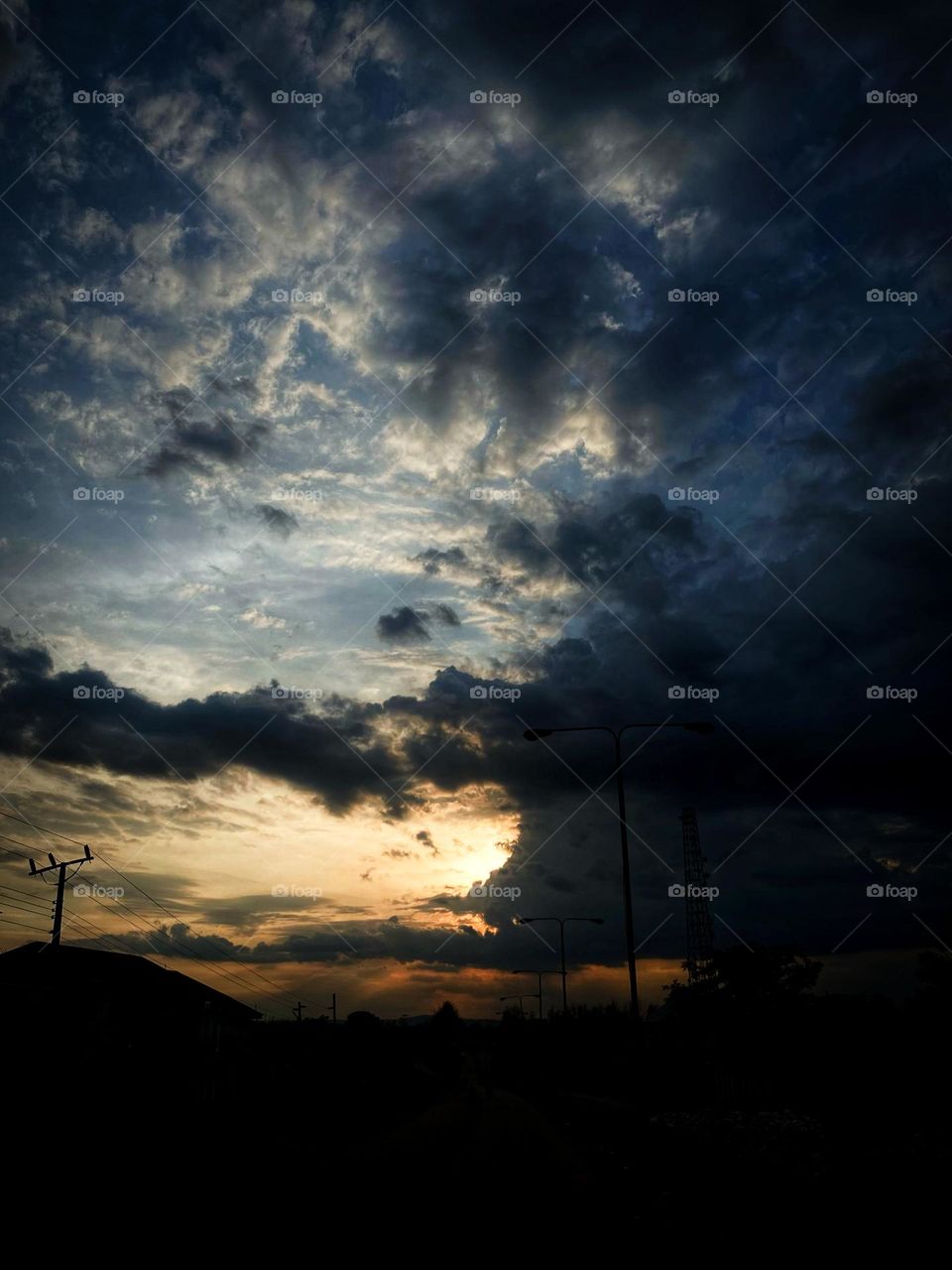 Cloud, dark cloud, night time, evening, sky 