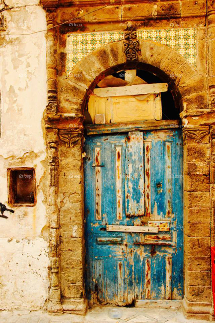 Love in yellow and blue. Door in Esauira