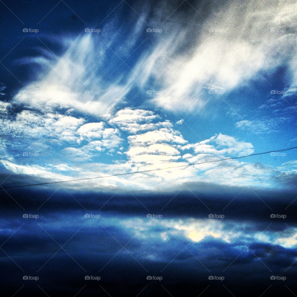 sky blue white clouds by fabiov1.0