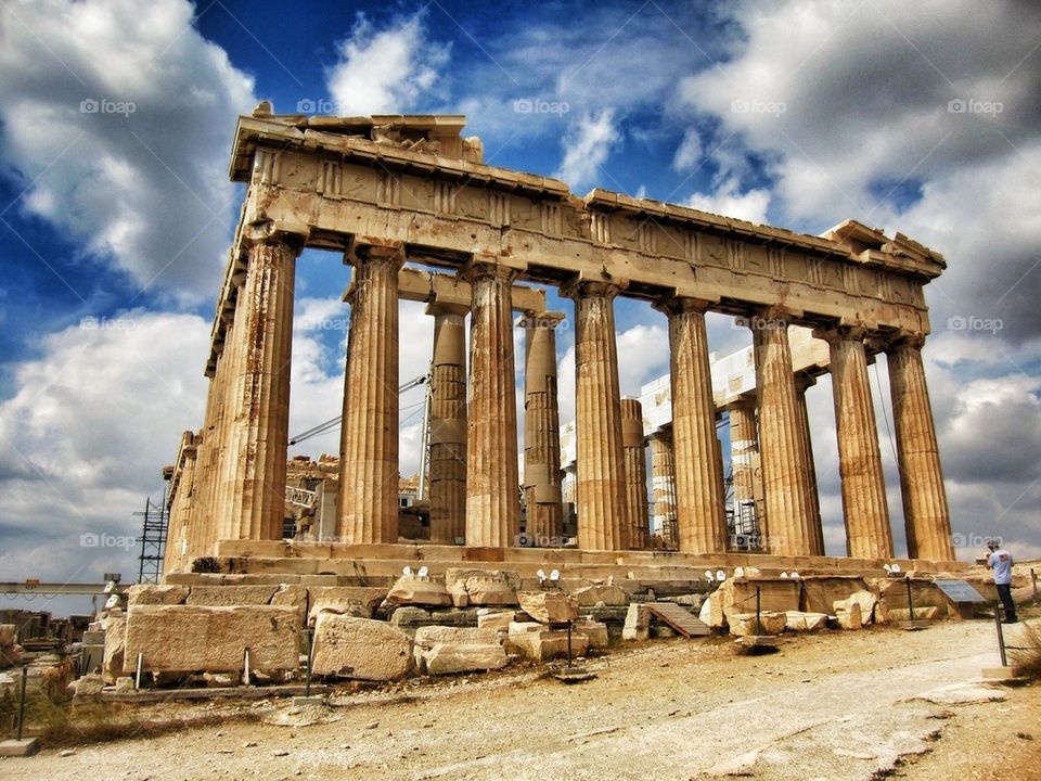 View of parthenon in Athens