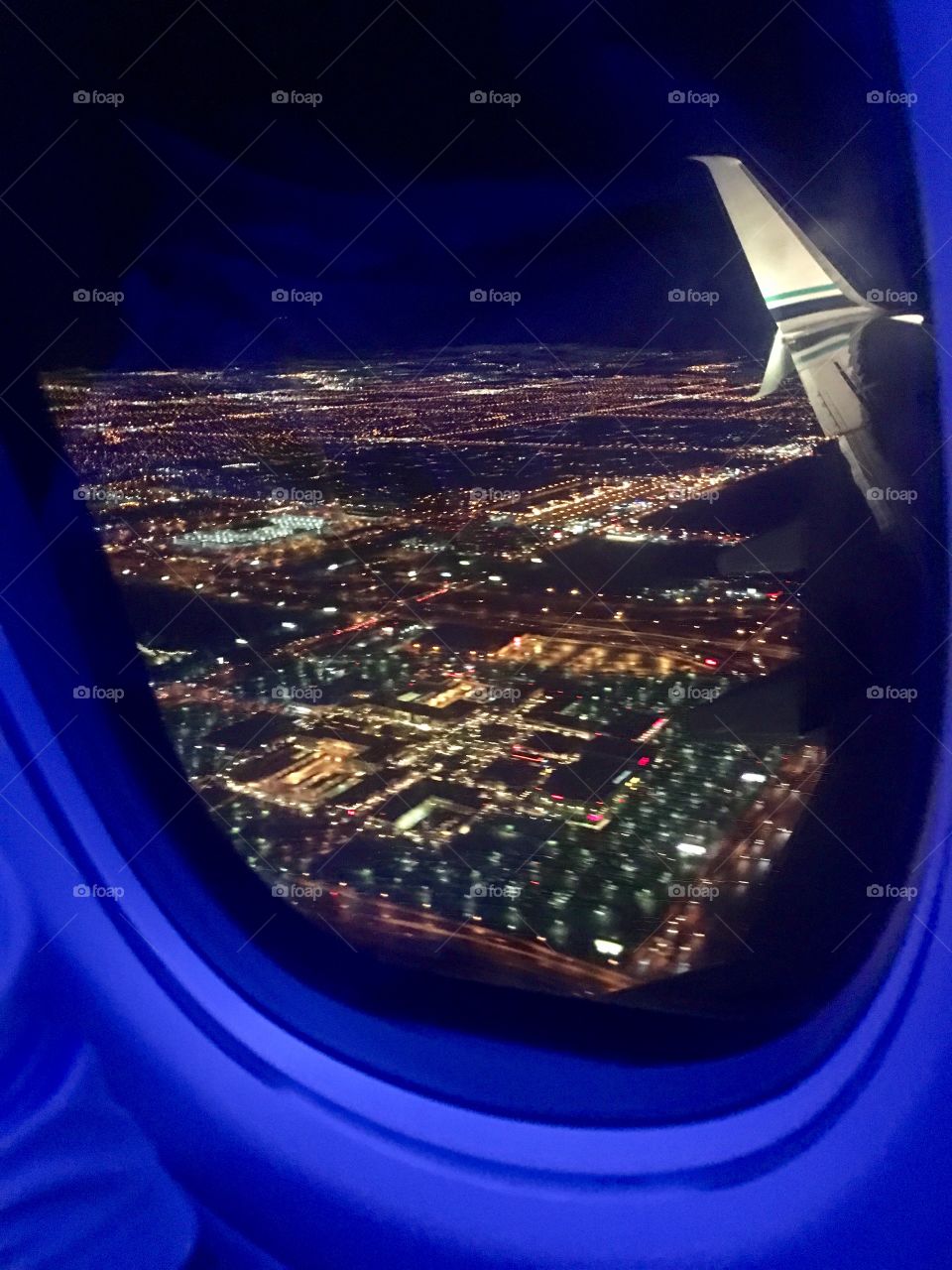 Flight over Las Vegas night time 