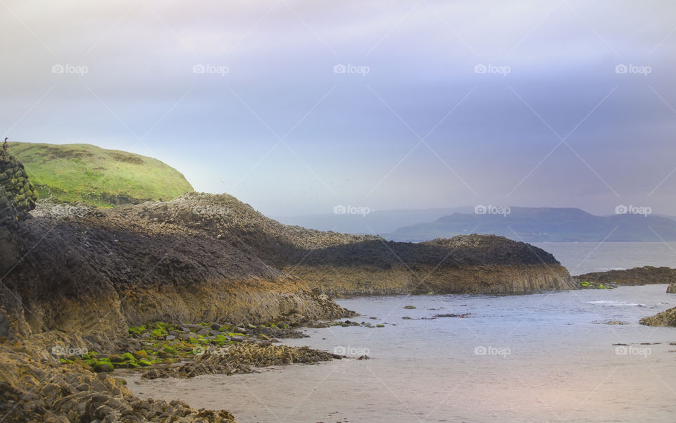 Cliff and Beach at Staffa Island,Scotland