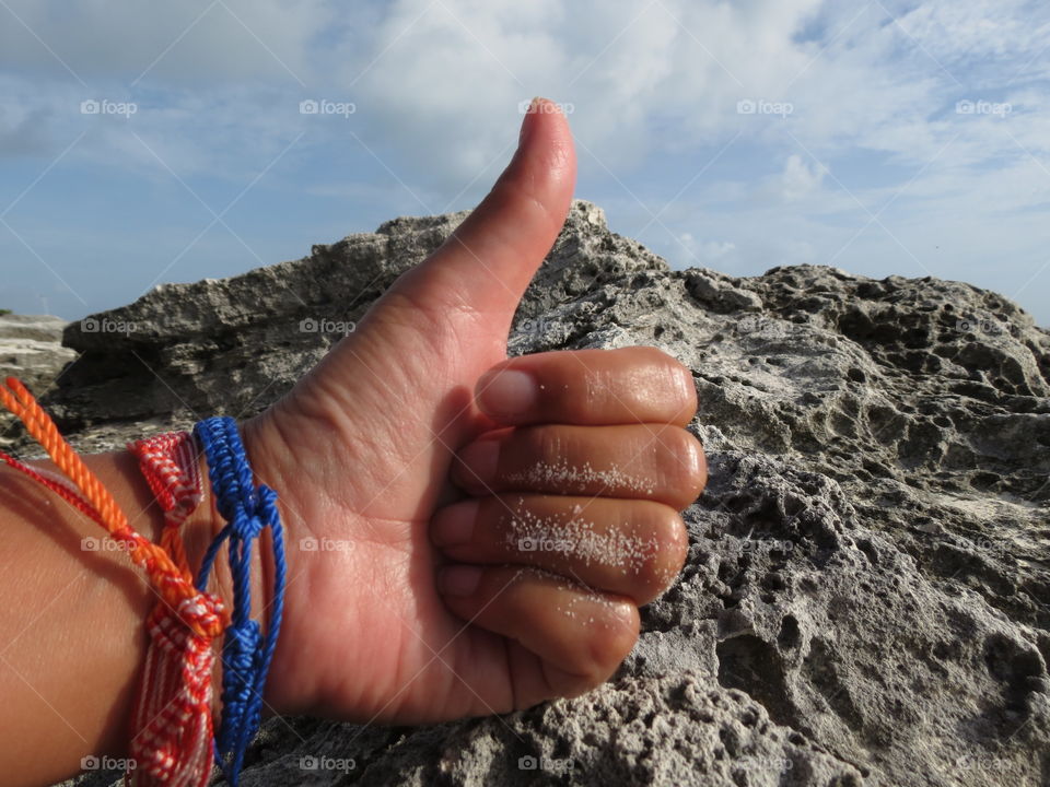 Lava rock on the beach.