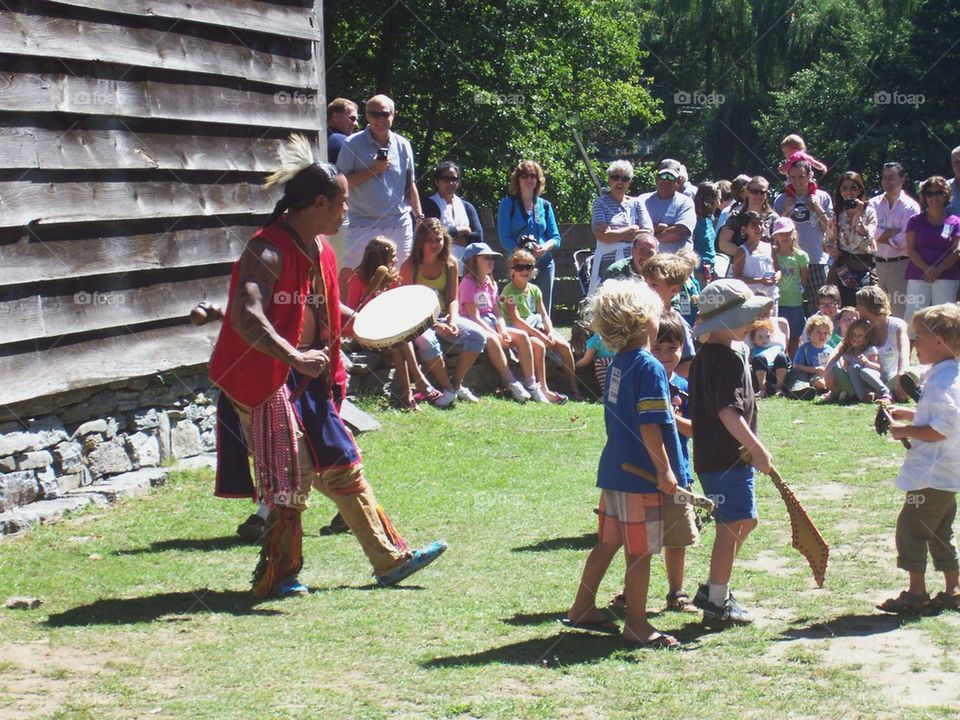 children playing at an Indian village