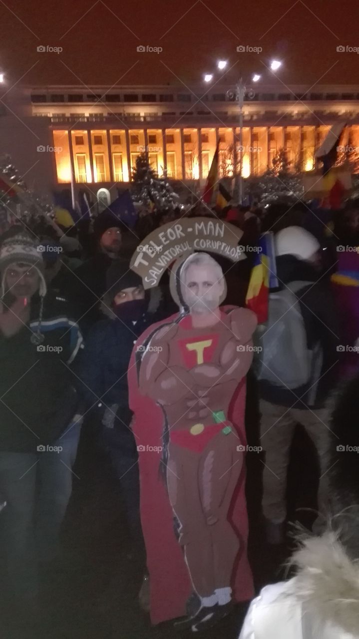 Teleor-Man, the savior of the corrupt people (Teleorman is the county Liviu Dragnea comes from)