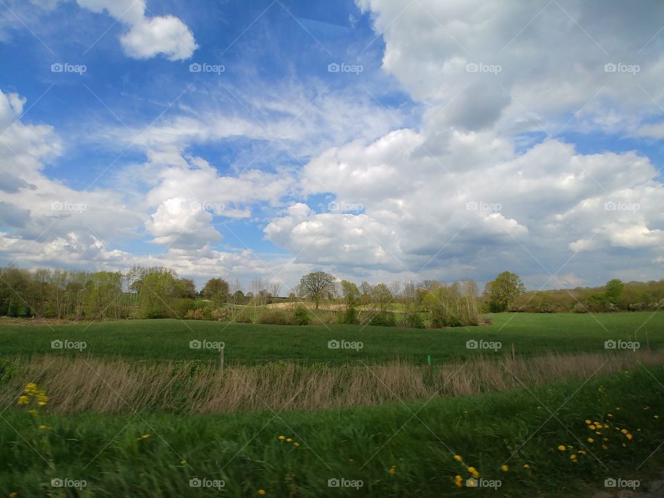 feld wiesen land flach himmel Germany
