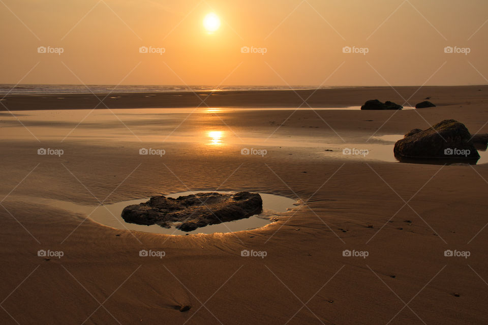 Sunrise over Hartlepool beach