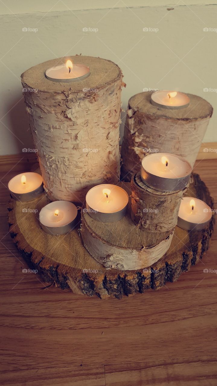 birch candel holders