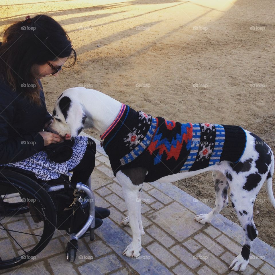 Great Dane and owner 