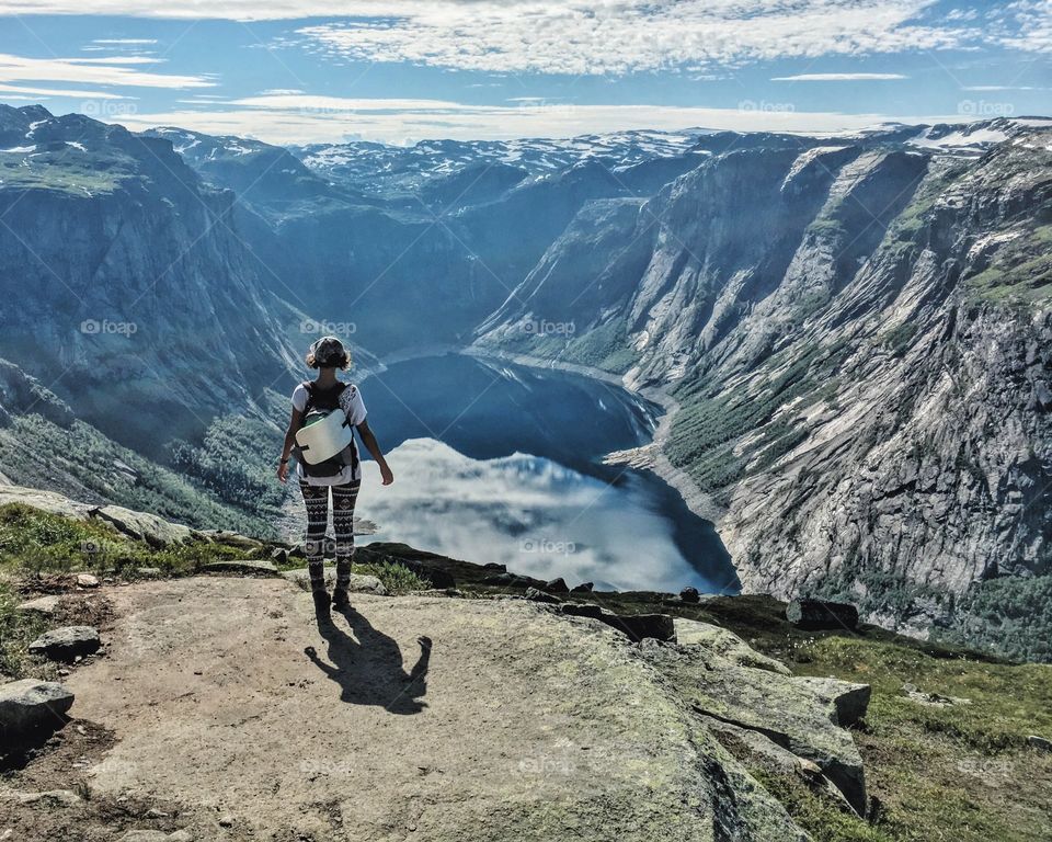 Hiking in beautiful nature of Norway