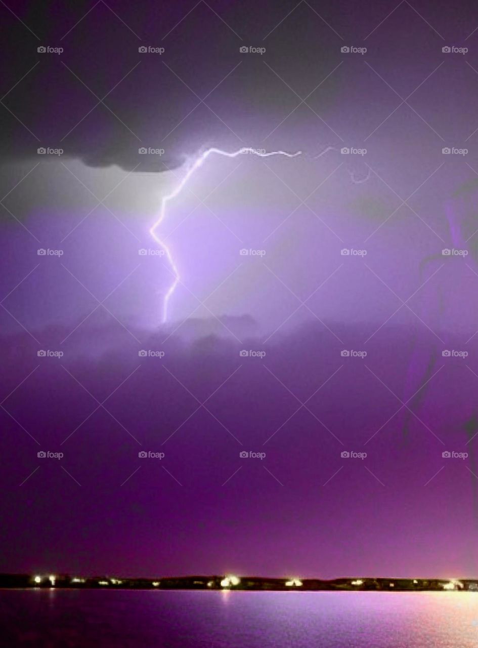 Dramatic lighting strike.